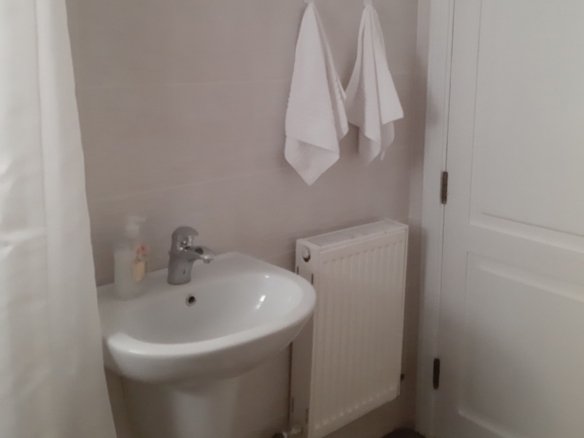 Cozy Kridari apartment bathroom.